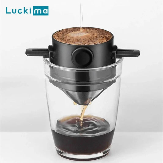 Foldable Coffee Filter for Office Home Travelling Portable Drip Coffee Maker Stainless Steel Reusable Pour Over Coffee Dripper